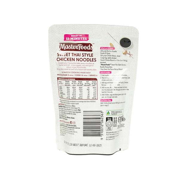 Masterfoods Sweet Thai Style Chicken Noodles Recipe Base 175g 2 PACK