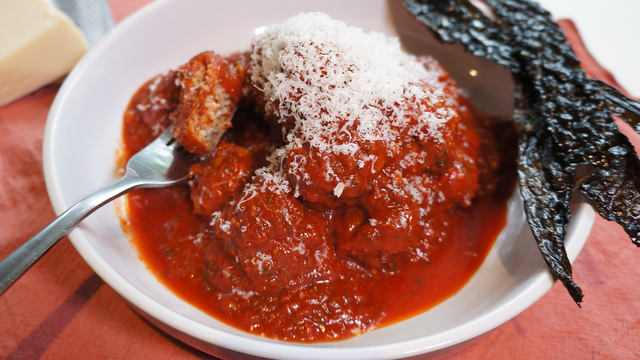 Baked Italian Meatballs with Tuscan Kale