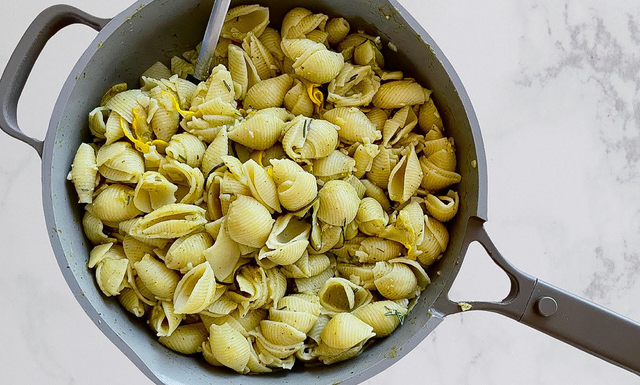 Squash and Zucchini Pesto Pasta