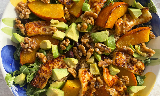 Roast Veggies and Halloumi Salad