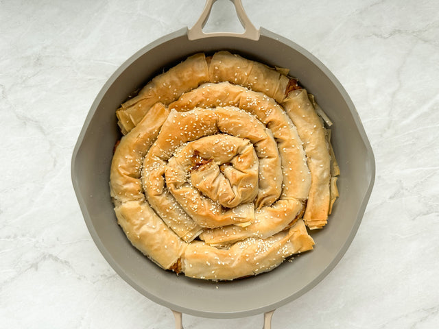 Pumpkin and Feta Filo Spiral