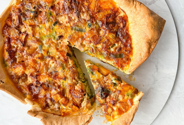 Leek, Pumpkin and Gorgonzola Tart