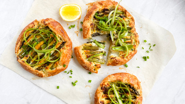 Mini Hot Honey Asparagus and Ricotta Galettes