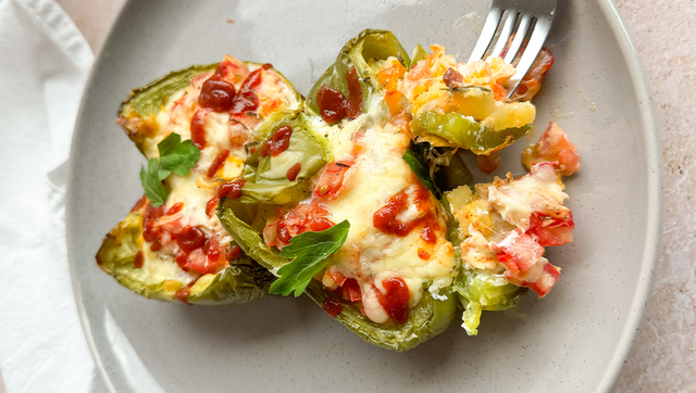 Loaded Capsicum Egg Boats