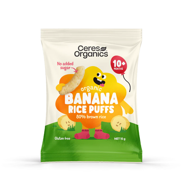 Ceres Organics Banana Baby Rice Puffs 15g