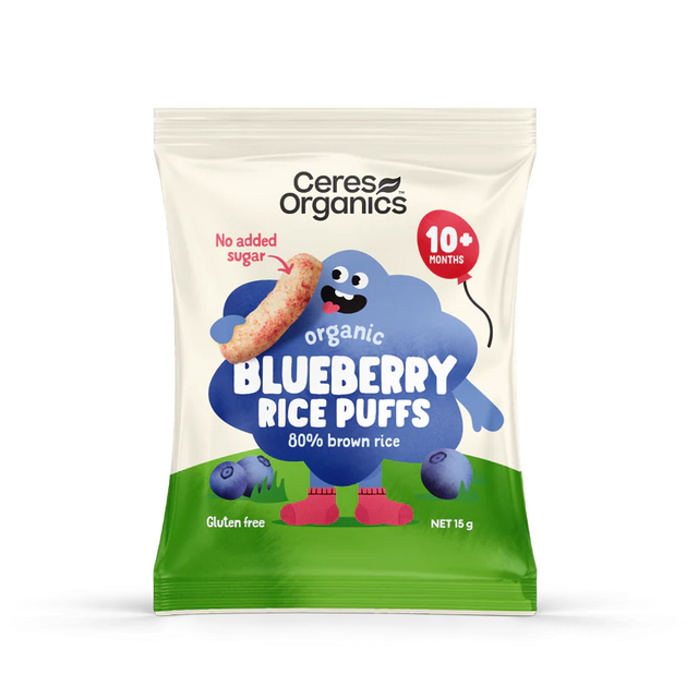 Ceres Organics Blueberry Baby Rice Puffs 15g