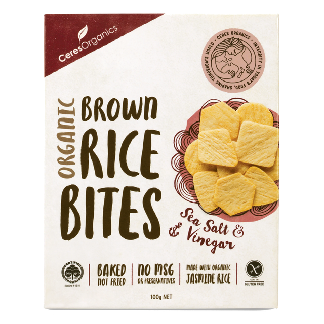 Ceres Organics Sea Salt & Vinegar Brown Rice Bites 100g