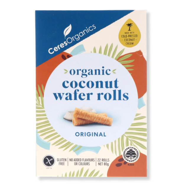 Ceres Organics Original Coconut Wafer Rolls 80g