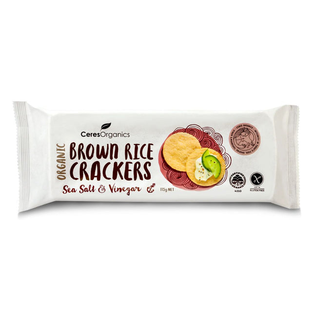 Ceres Organics Sea Salt & Vinegar Brown Rice Crackers 115g