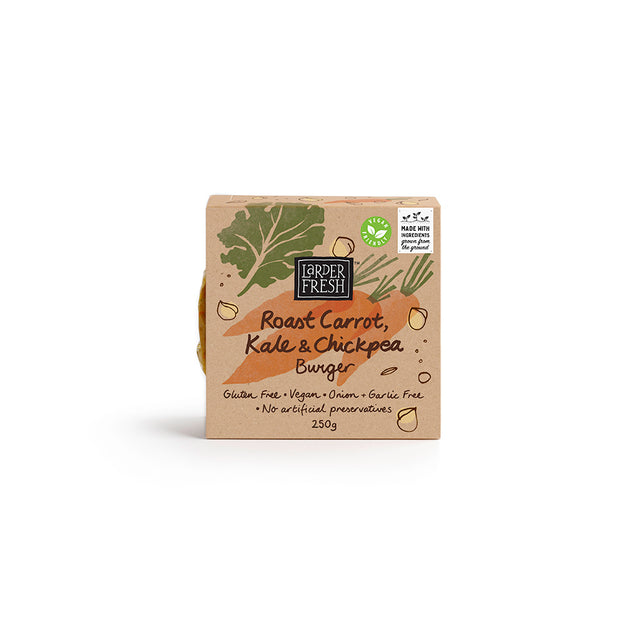Larder Fresh Roast Carrot, Kale & Chickpea Burger 2x125g patties