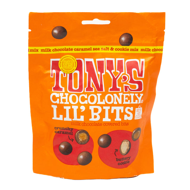 Tony’s Chocolonely Lil’ Bits - Milk Caramel Sea Salt & Cookie Mix 113g