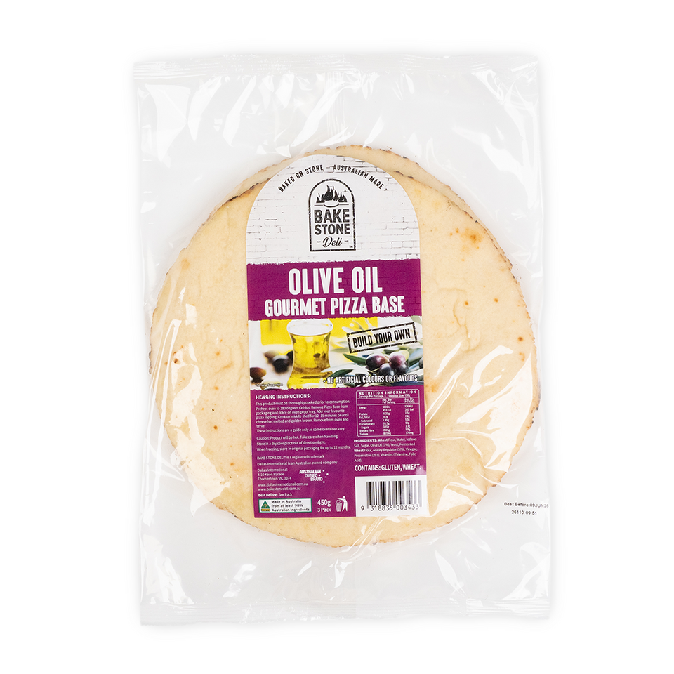 Bake Stone Deli Olive Oil Pizza Base 3pk