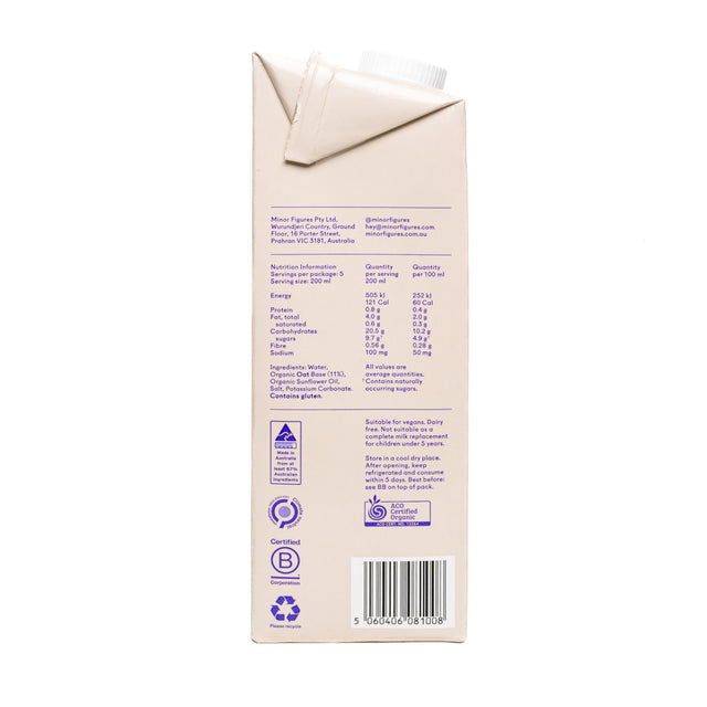 Minor Figures Organic Oat Milk 1lt