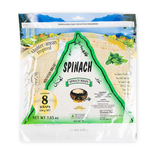 Mountain Bread Spinach Wraps 200g