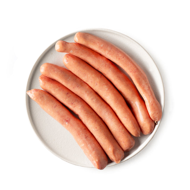 Grass Fed Beef Butcher Style Thin Sausages ~500g