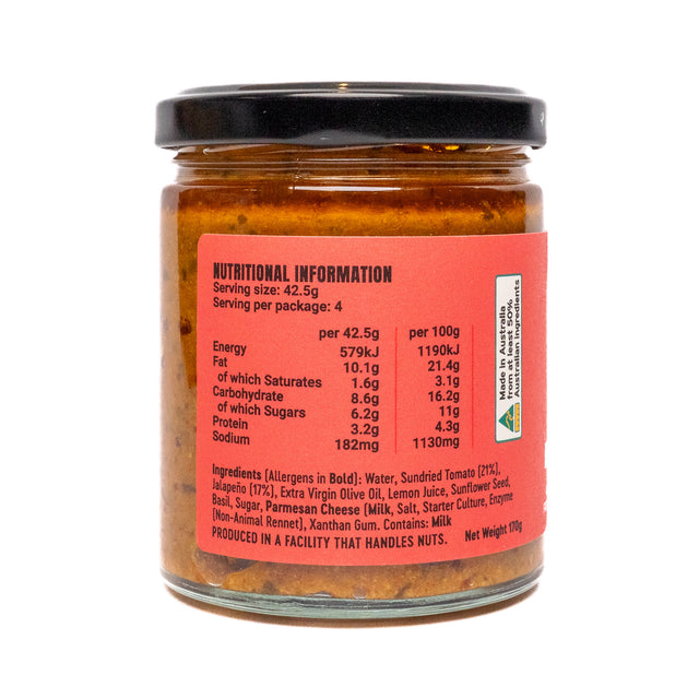 Crush Pesto - Sundried Tomato & Jalapeño 170g