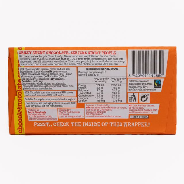 Tony's Choc Caramel Sea Salt 180g