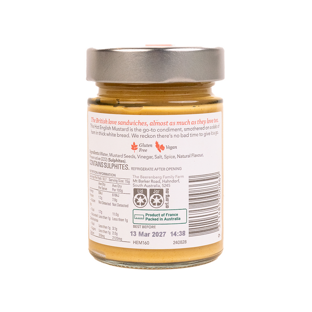 Beerenberg Hot English Mustard 160g